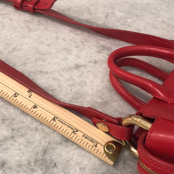 J Crew Crossbody Purse Womens Red Harper Leather Shoulder Bag Classic Bohemian - Picture 11 of 12